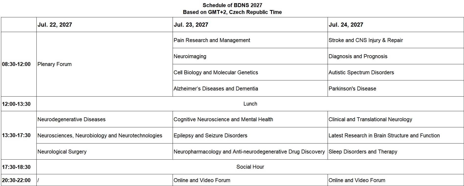 schedule
